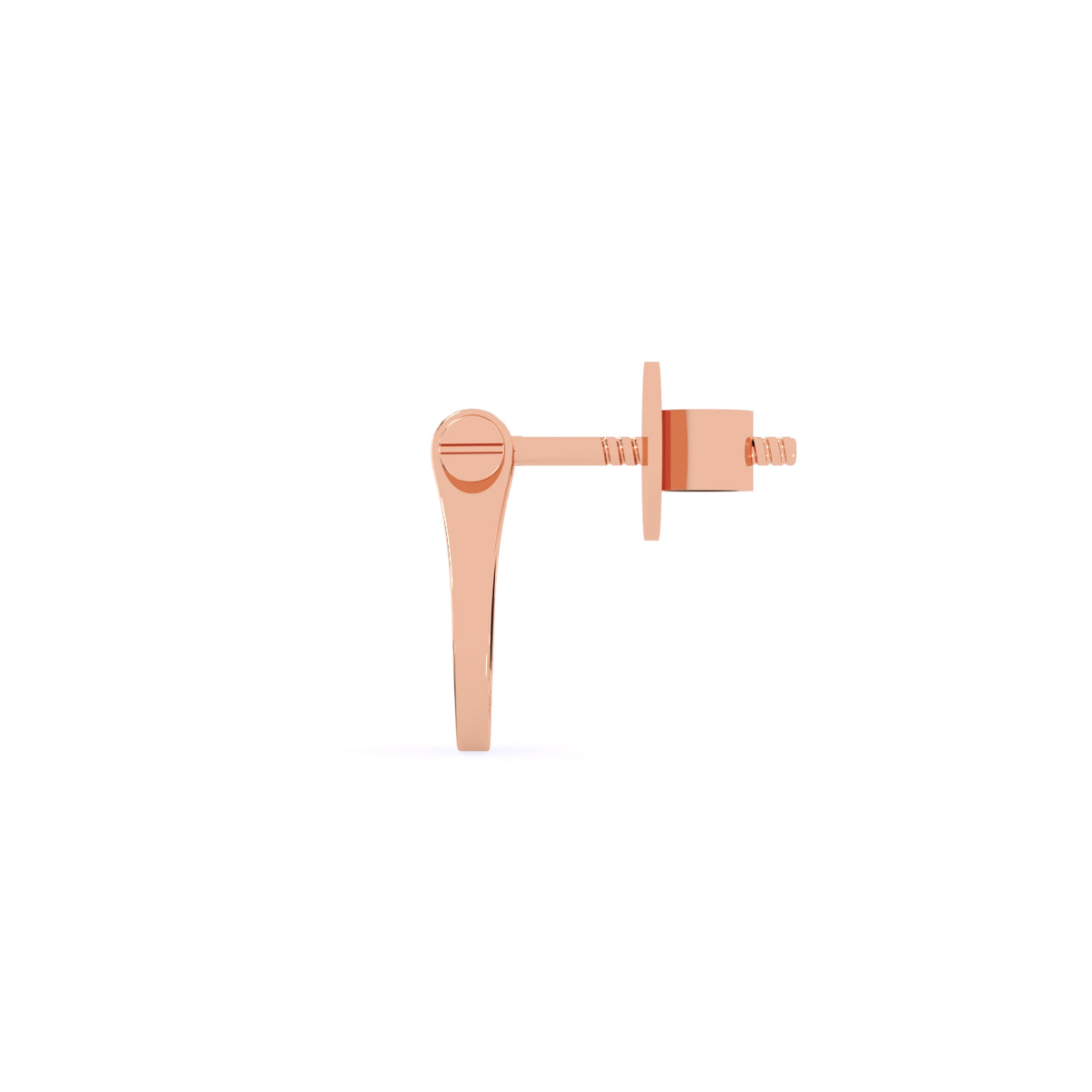 Rose Gold Lab Grown Diamond Lucky Horseshoe Stud Earrings